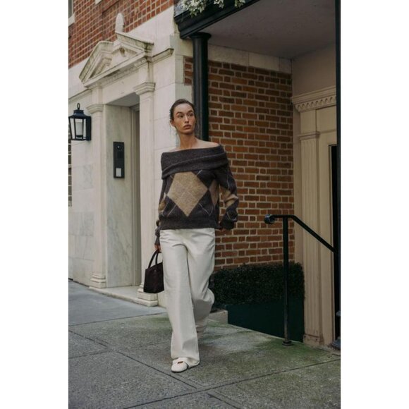 ZARA DIAMOND PATTERN STRAPLESS KNIT JUMPER - Picture 4 of 8